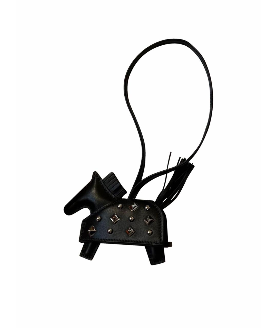 HERMES Черный брелок, фото 1