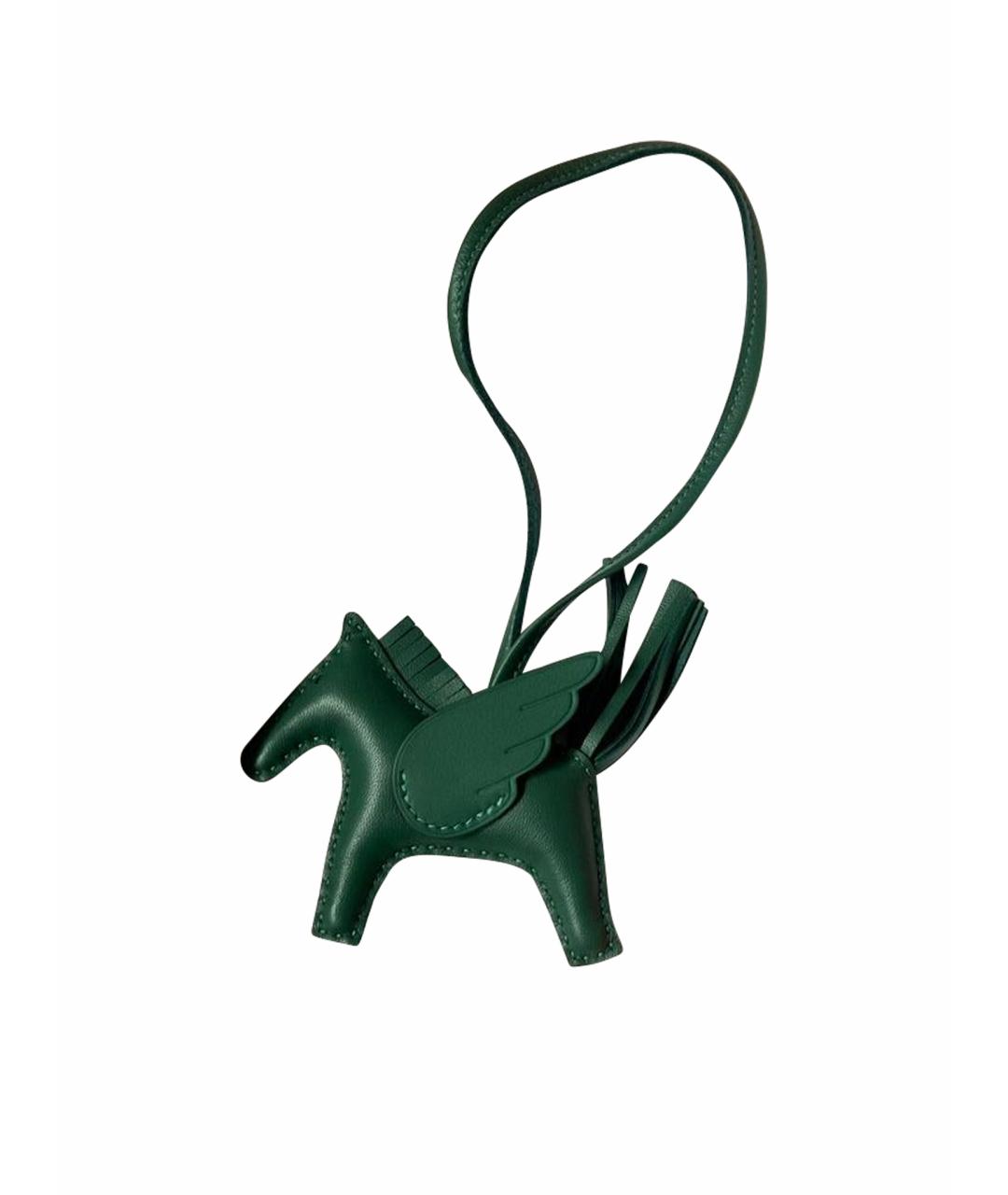 HERMES Зеленый брелок, фото 1