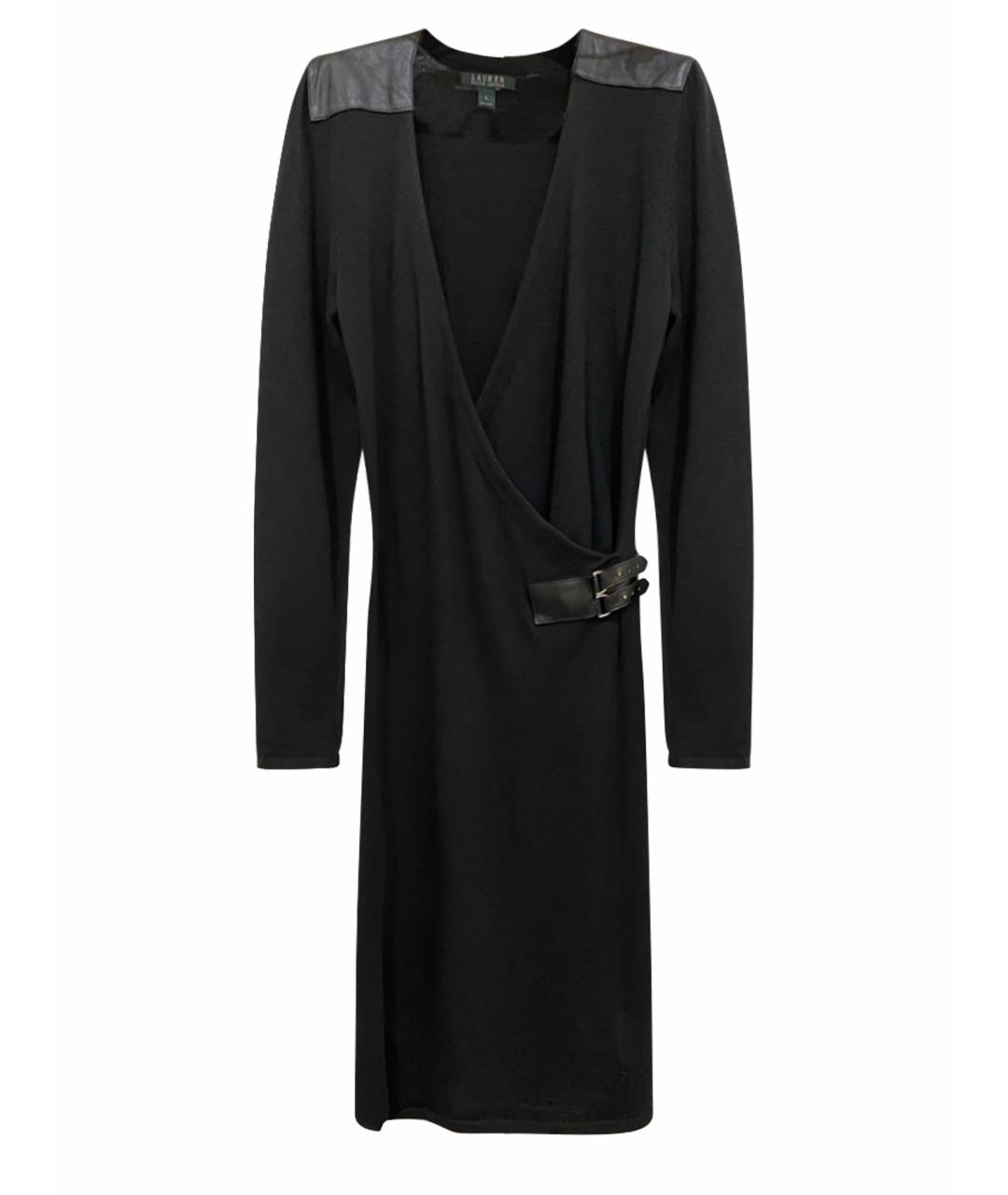 RALPH LAUREN COLLECTION Черное шерстяное повседневное платье, фото 1