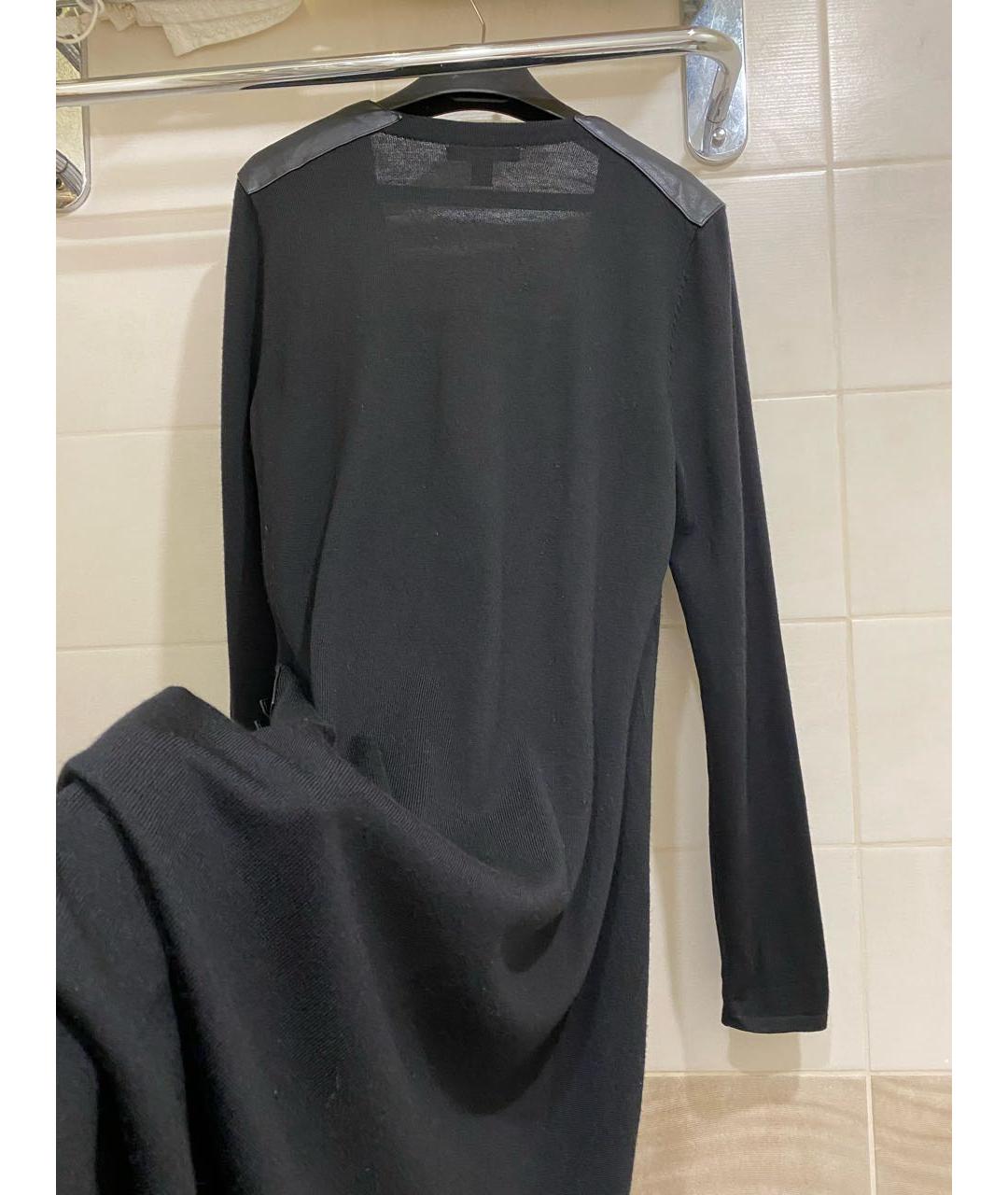 RALPH LAUREN COLLECTION Черное шерстяное повседневное платье, фото 4