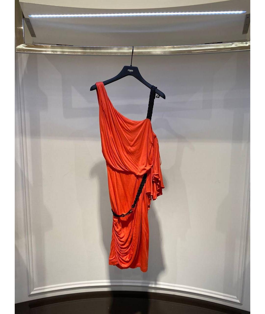 FENDI Оранжевое коктейльное платье, фото 3