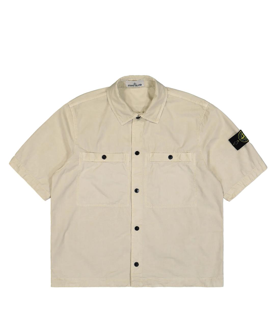 STONE ISLAND Бежевая хлопковая кэжуал рубашка, фото 9