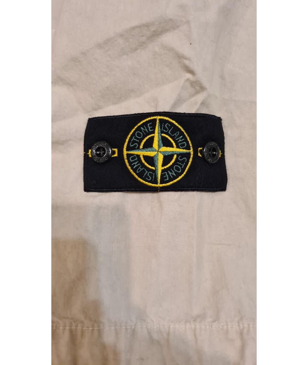 STONE ISLAND Бежевая хлопковая кэжуал рубашка, фото 5