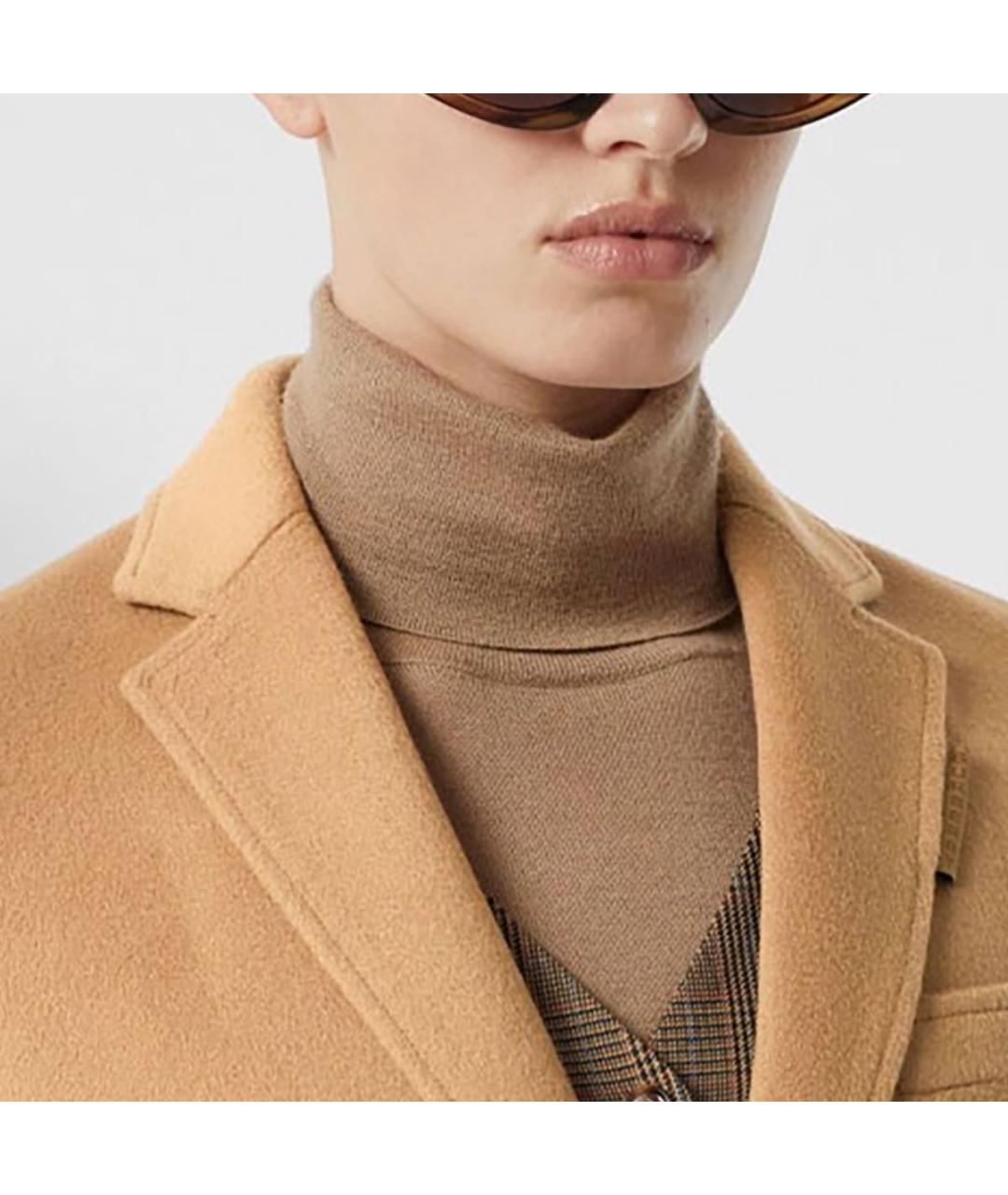 BURBERRY Бежевое шерстяное пальто, фото 4