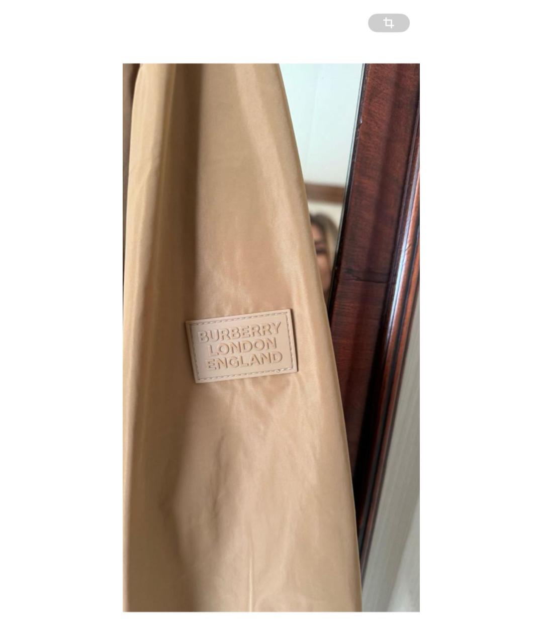 BURBERRY Бежевый полиэстеровый тренч/плащ, фото 5