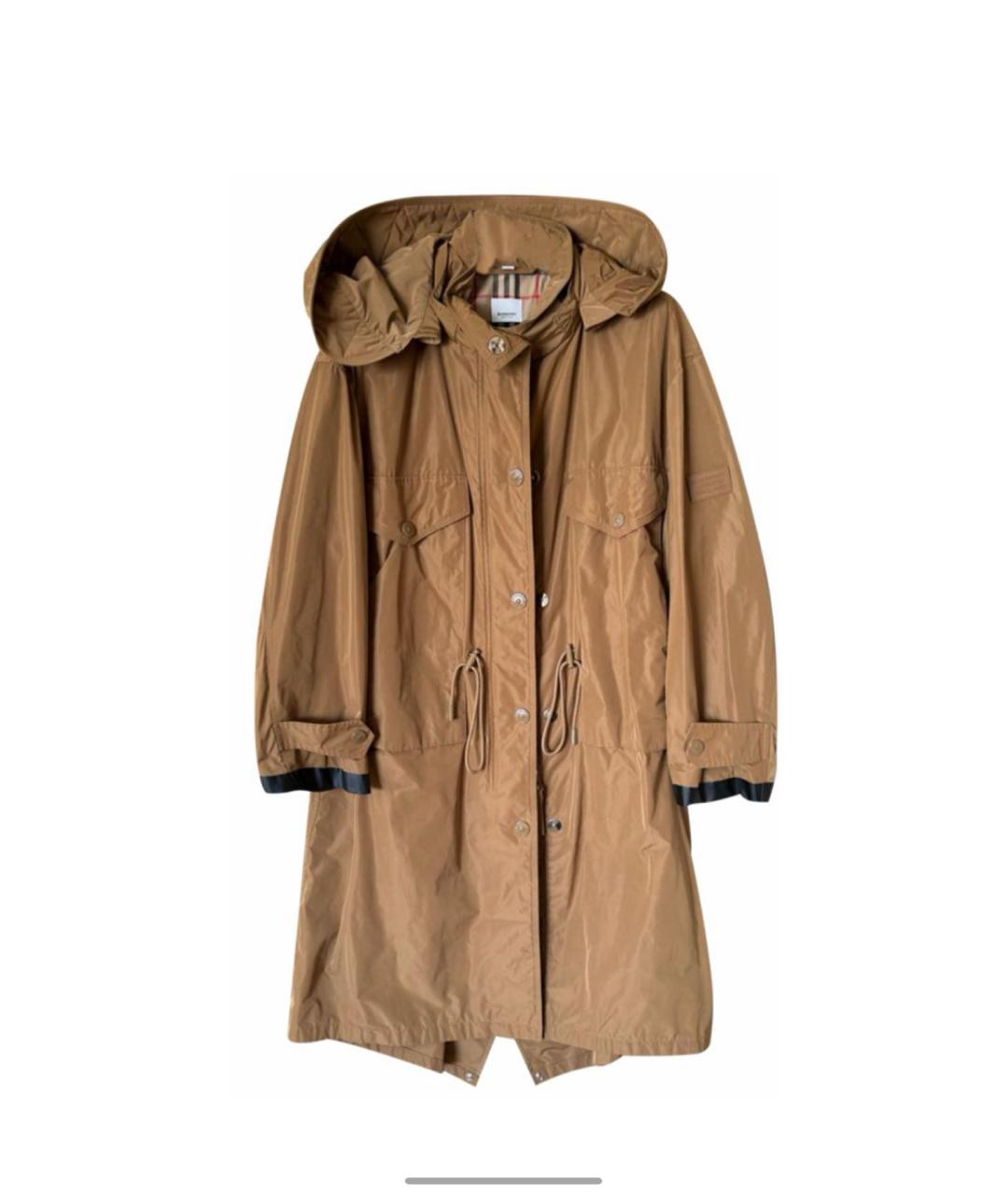 BURBERRY Бежевый полиэстеровый тренч/плащ, фото 1