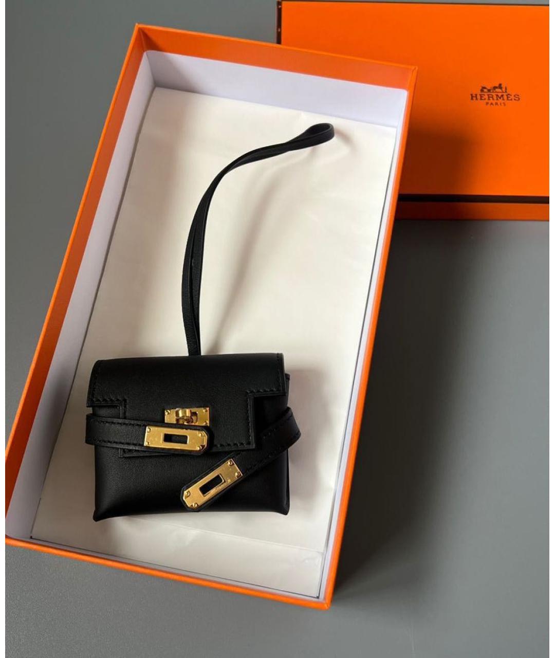 HERMES Черный брелок, фото 3