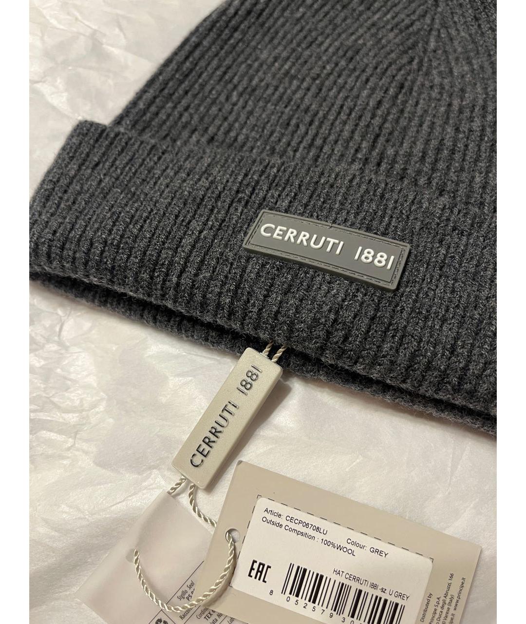 CERRUTI 1881 Антрацитовая шерстяная шапка, фото 5