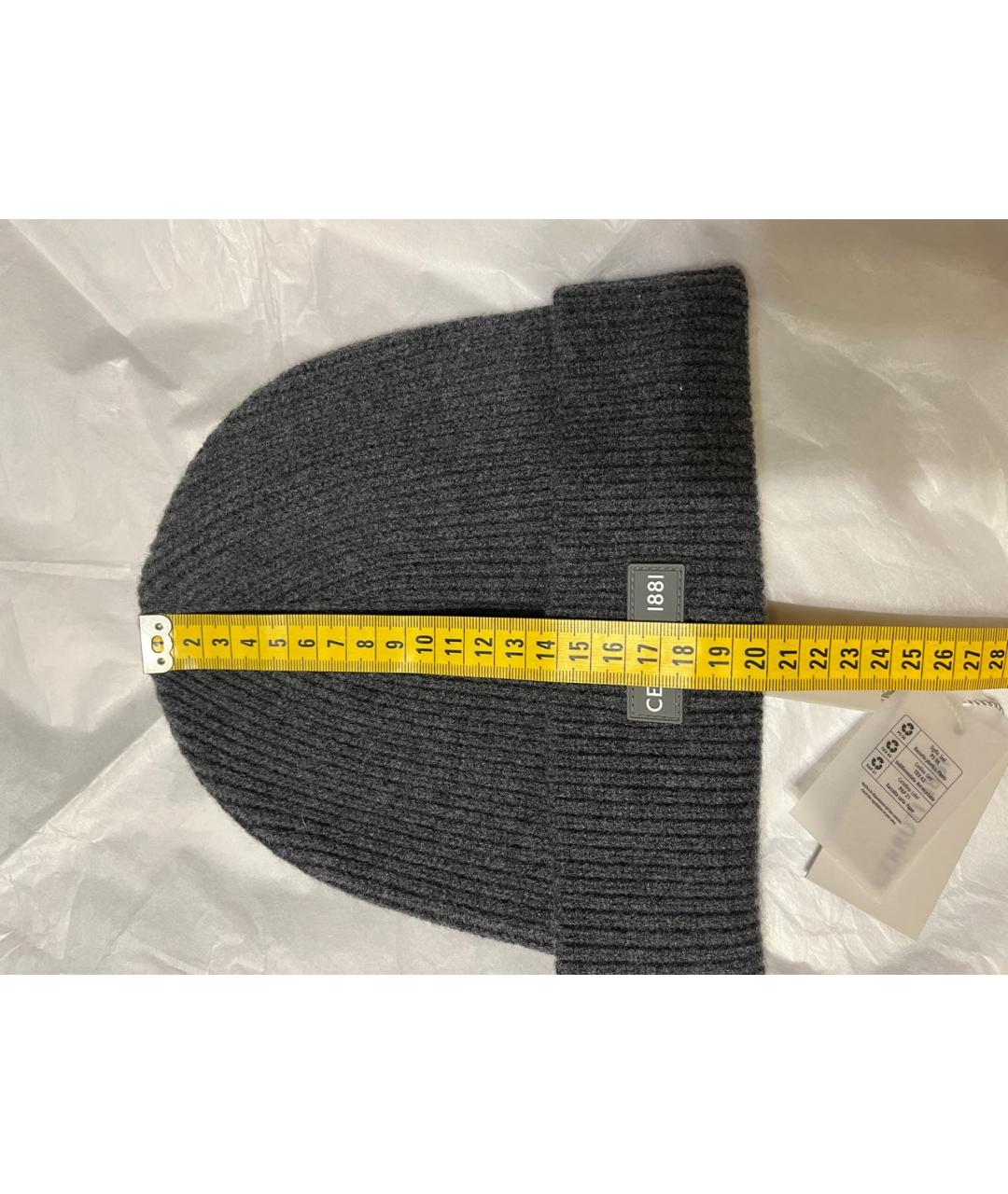 CERRUTI 1881 Антрацитовая шерстяная шапка, фото 8