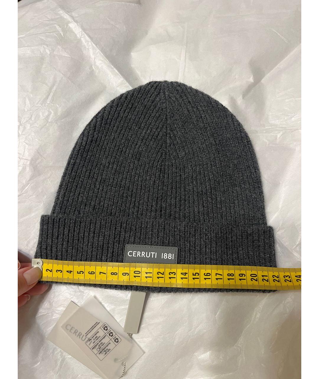 CERRUTI 1881 Антрацитовая шерстяная шапка, фото 7