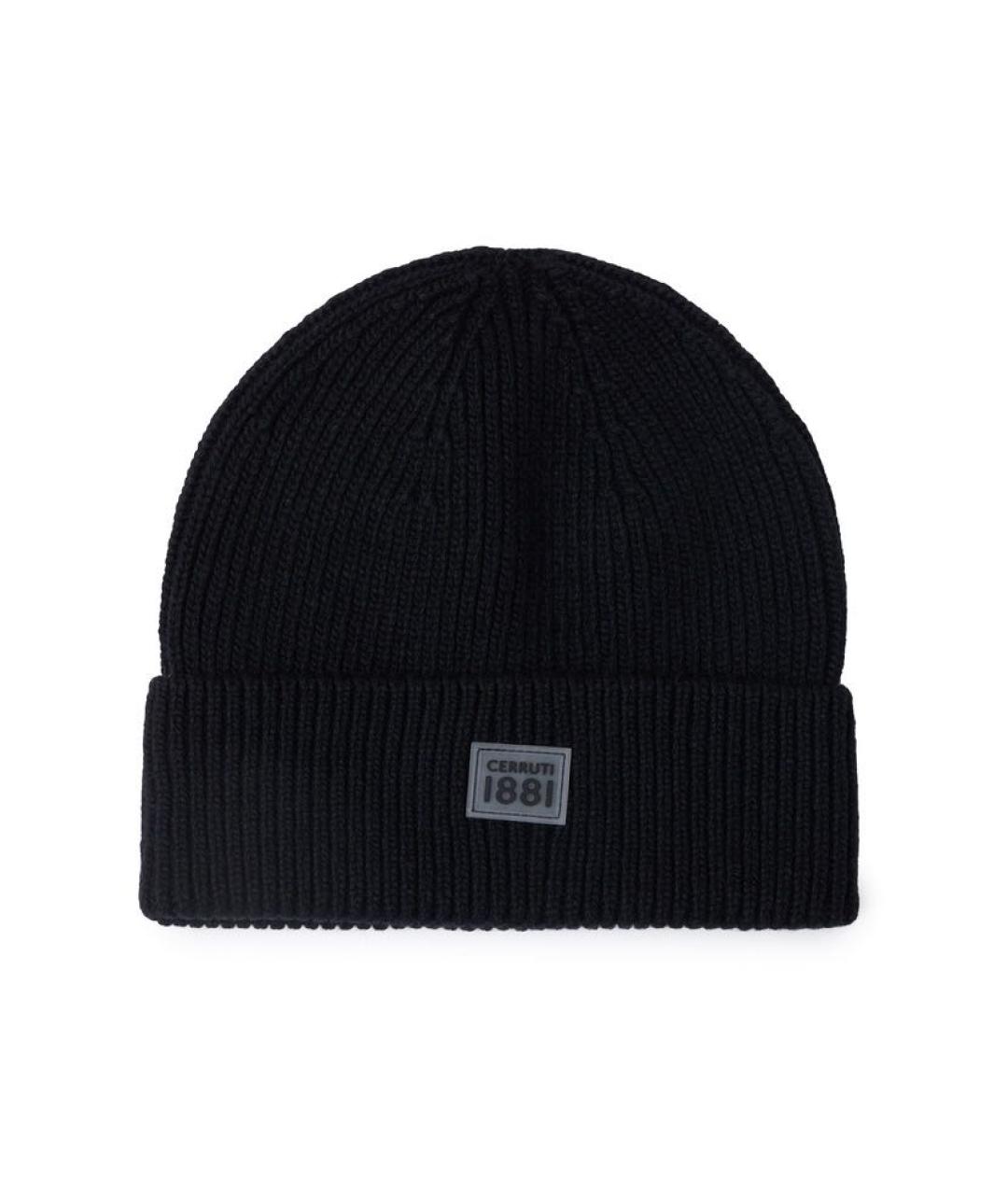 CERRUTI 1881 Черная шерстяная шапка, фото 1