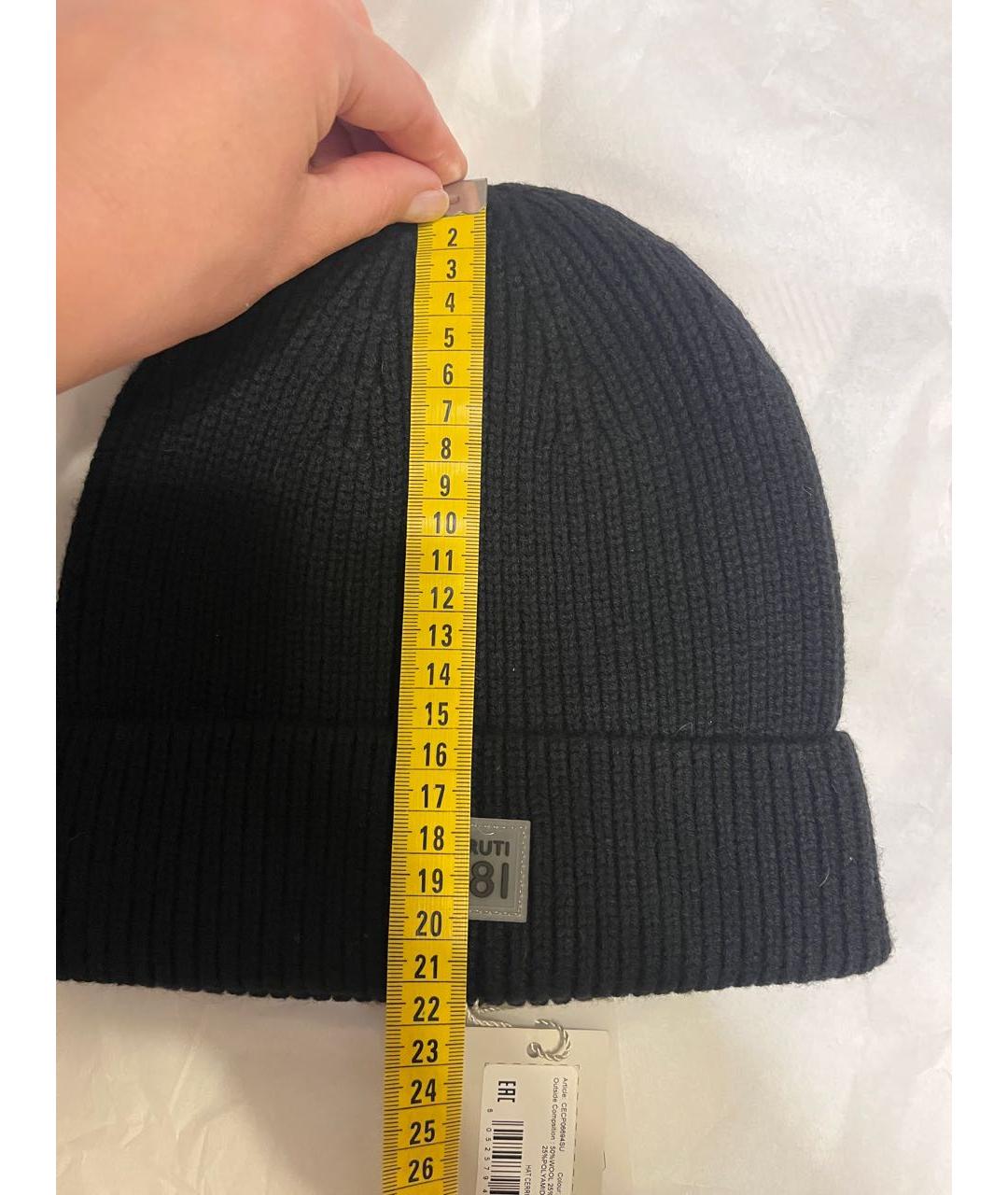 CERRUTI 1881 Черная шерстяная шапка, фото 8