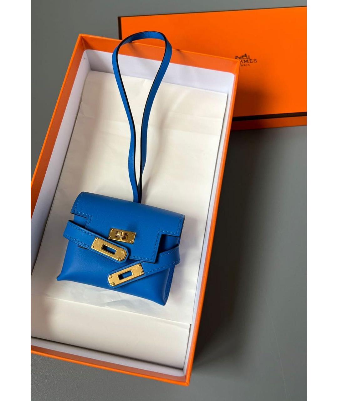 HERMES Синий брелок, фото 2