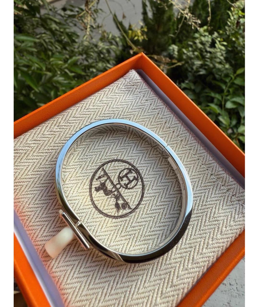 HERMES Черный металлический браслет, фото 3