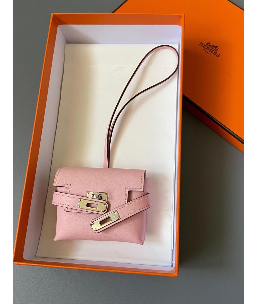 HERMES Розовый брелок, фото 2