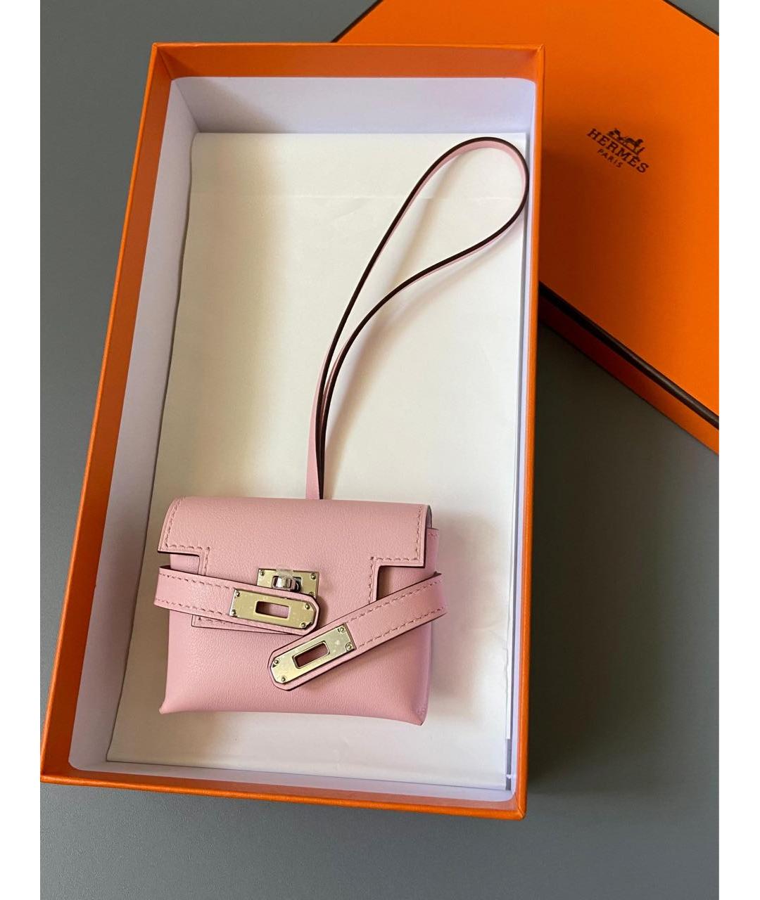 HERMES Розовый брелок, фото 3