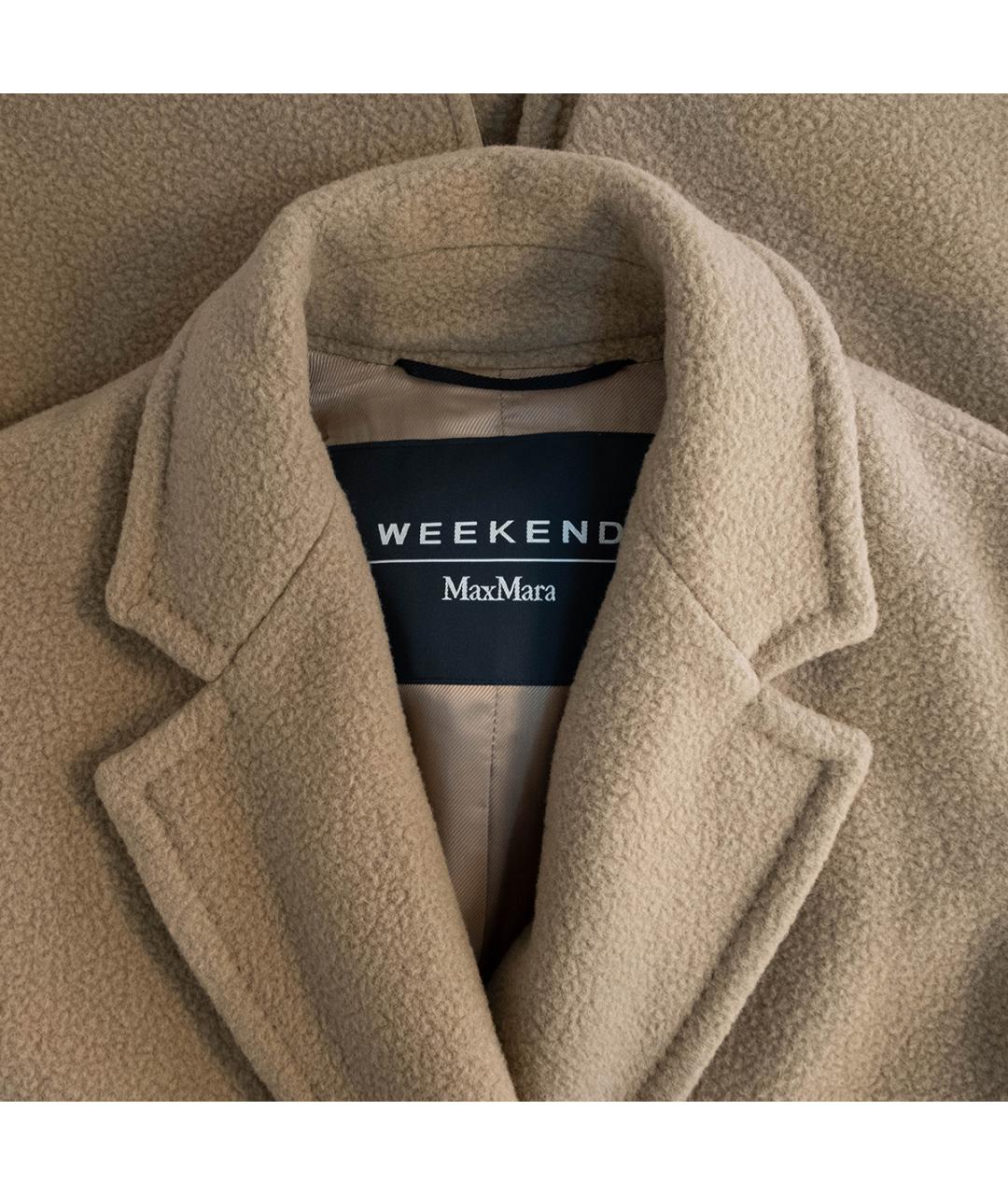 WEEKEND MAX MARA Бежевое шерстяное пальто, фото 3