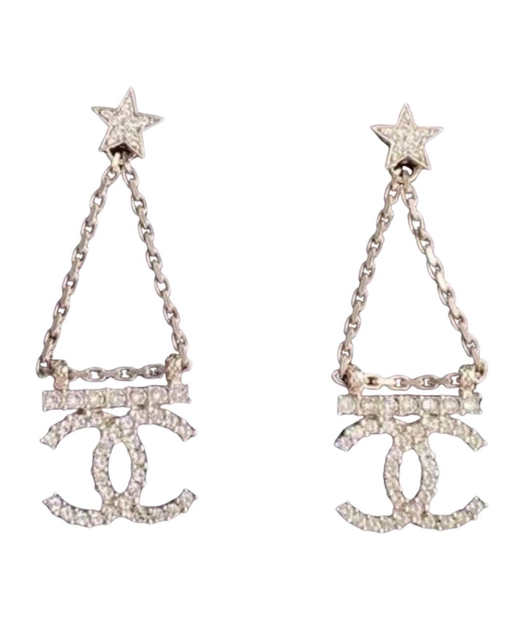 CHANEL Серебряные металлические серьги, фото 1