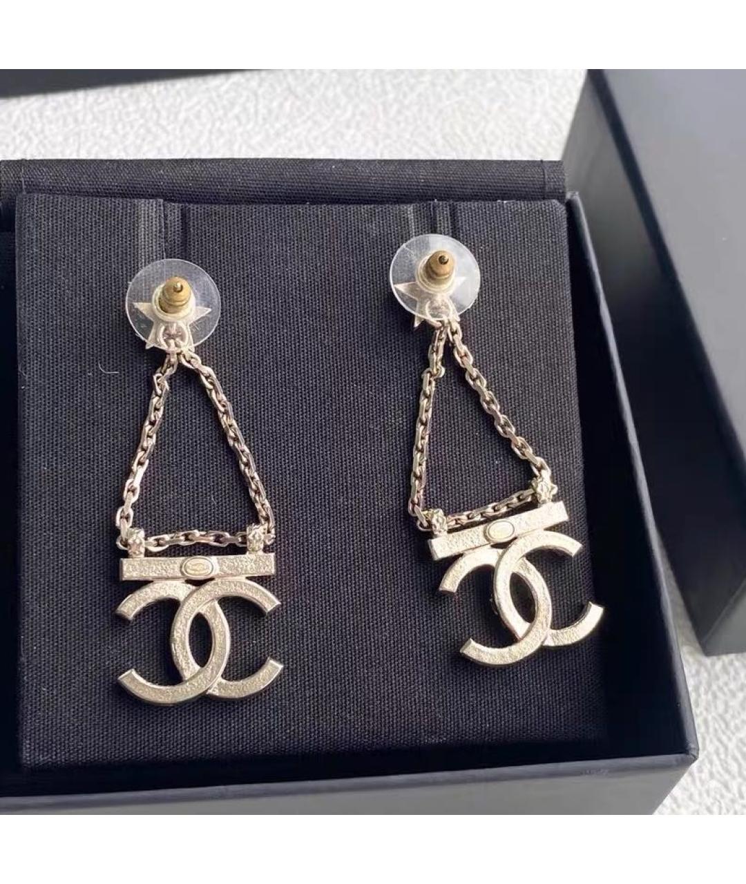 CHANEL Серебряные металлические серьги, фото 4