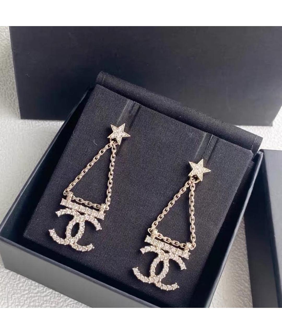 CHANEL Серебряные металлические серьги, фото 3