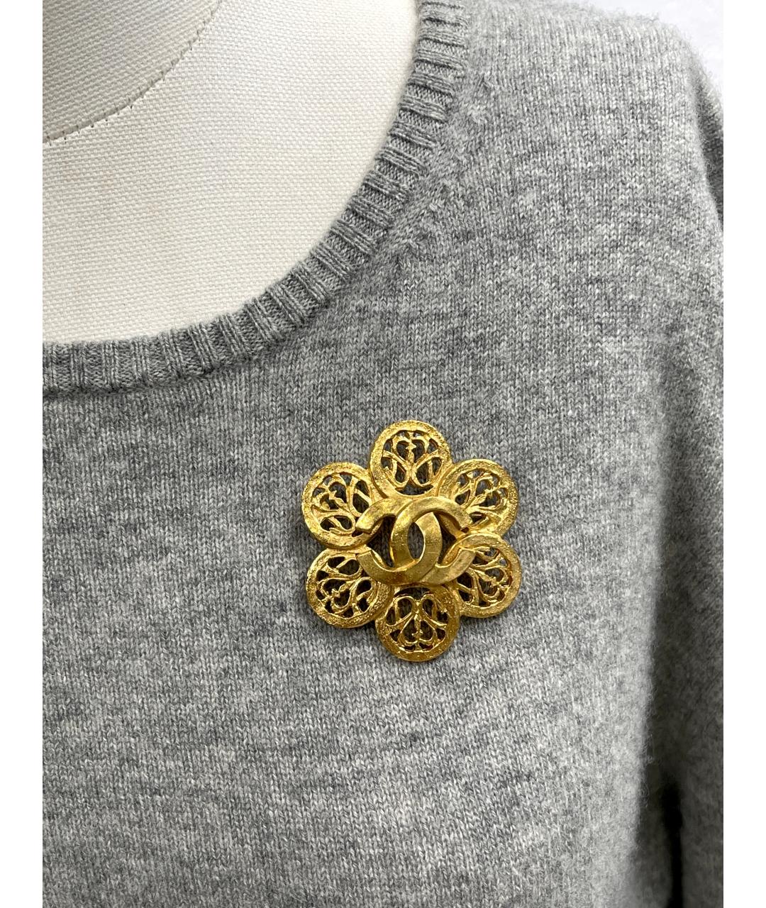 CHANEL Золотая металлическая булавка / брошь, фото 3