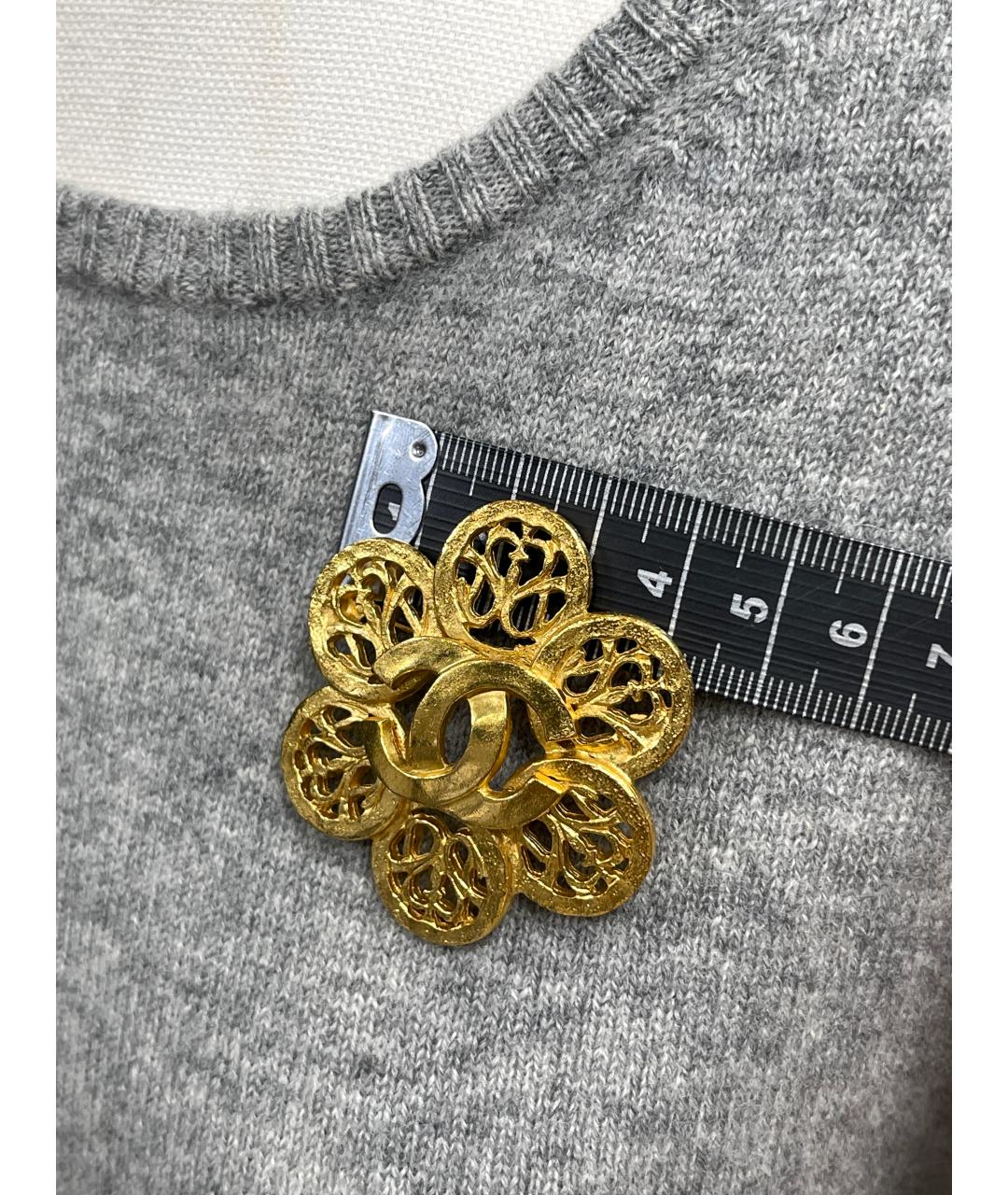 CHANEL Золотая металлическая булавка / брошь, фото 4
