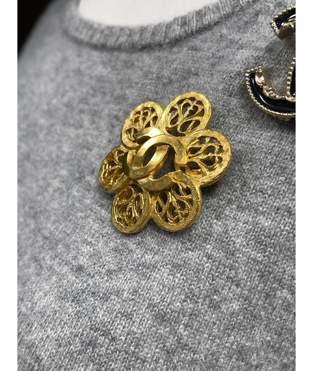 CHANEL Золотая металлическая булавка / брошь, фото 2