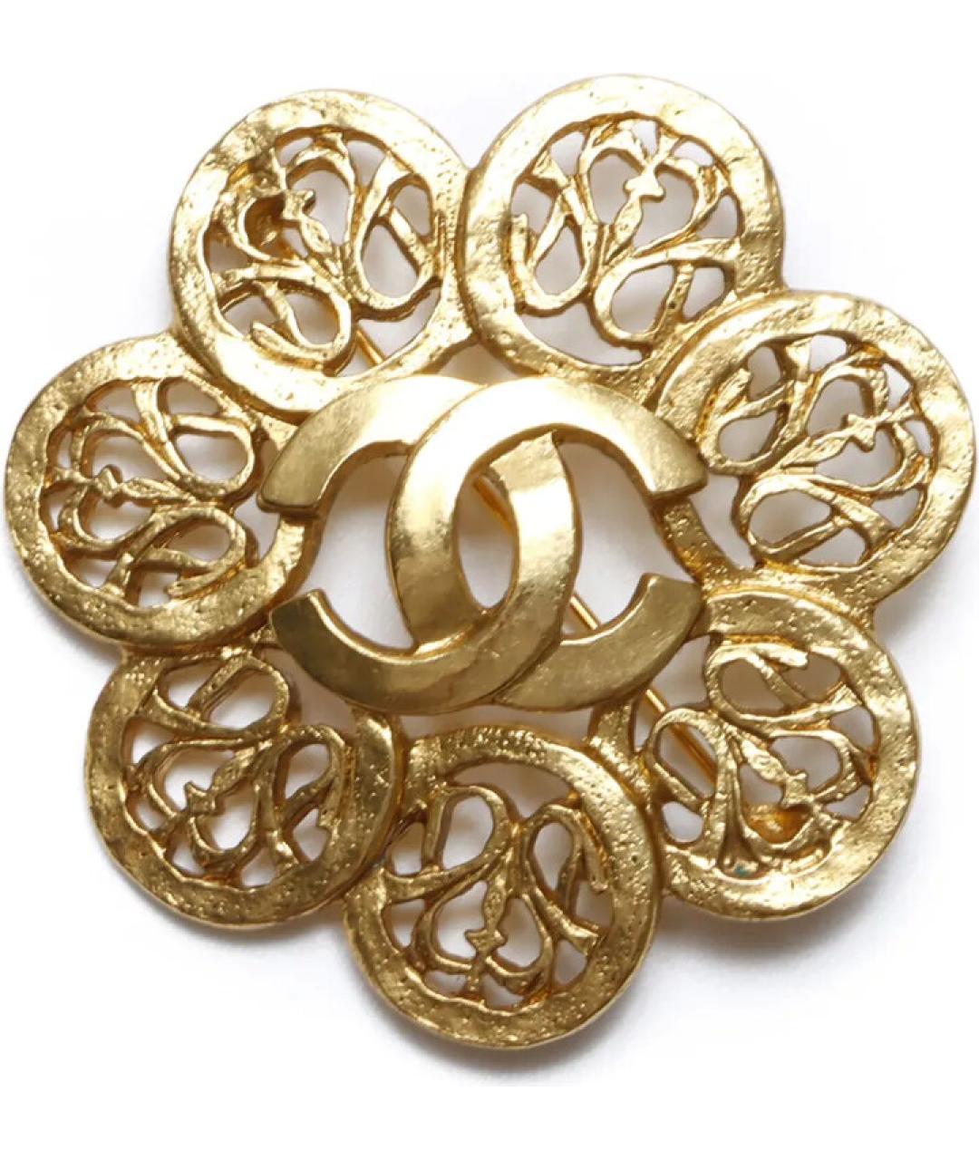 CHANEL Золотая металлическая булавка / брошь, фото 10