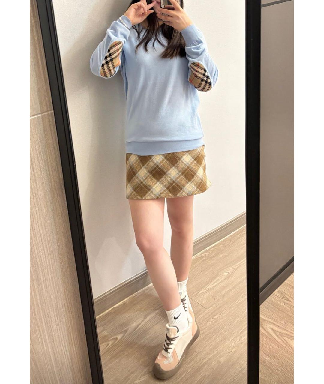 BURBERRY Голубой шерстяной джемпер / свитер, фото 5