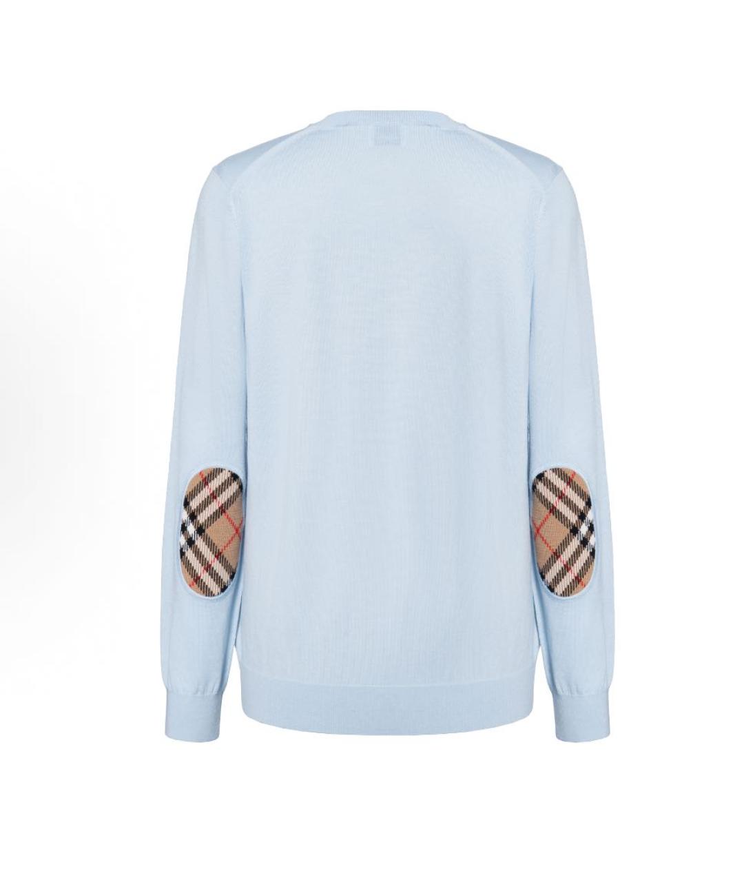 BURBERRY Голубой шерстяной джемпер / свитер, фото 2