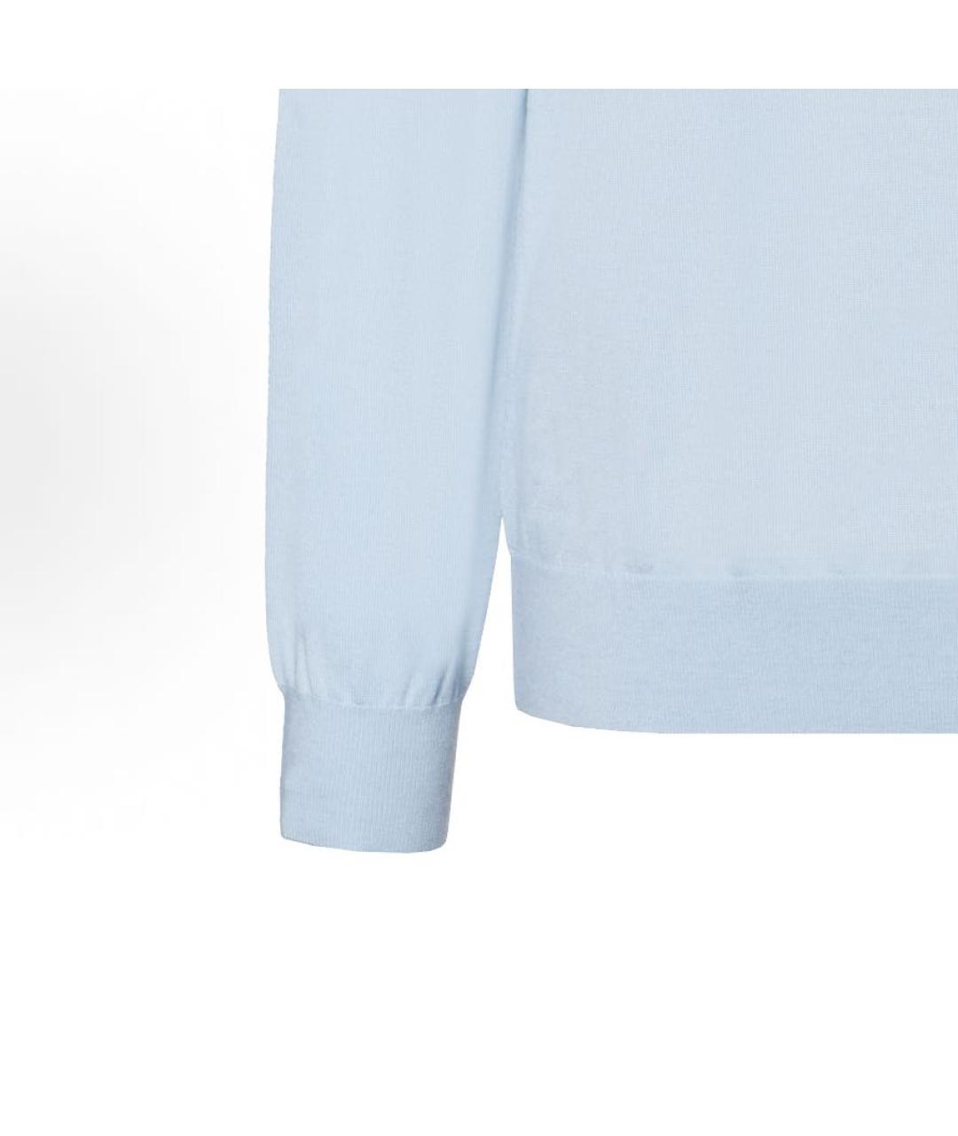 BURBERRY Голубой шерстяной джемпер / свитер, фото 4