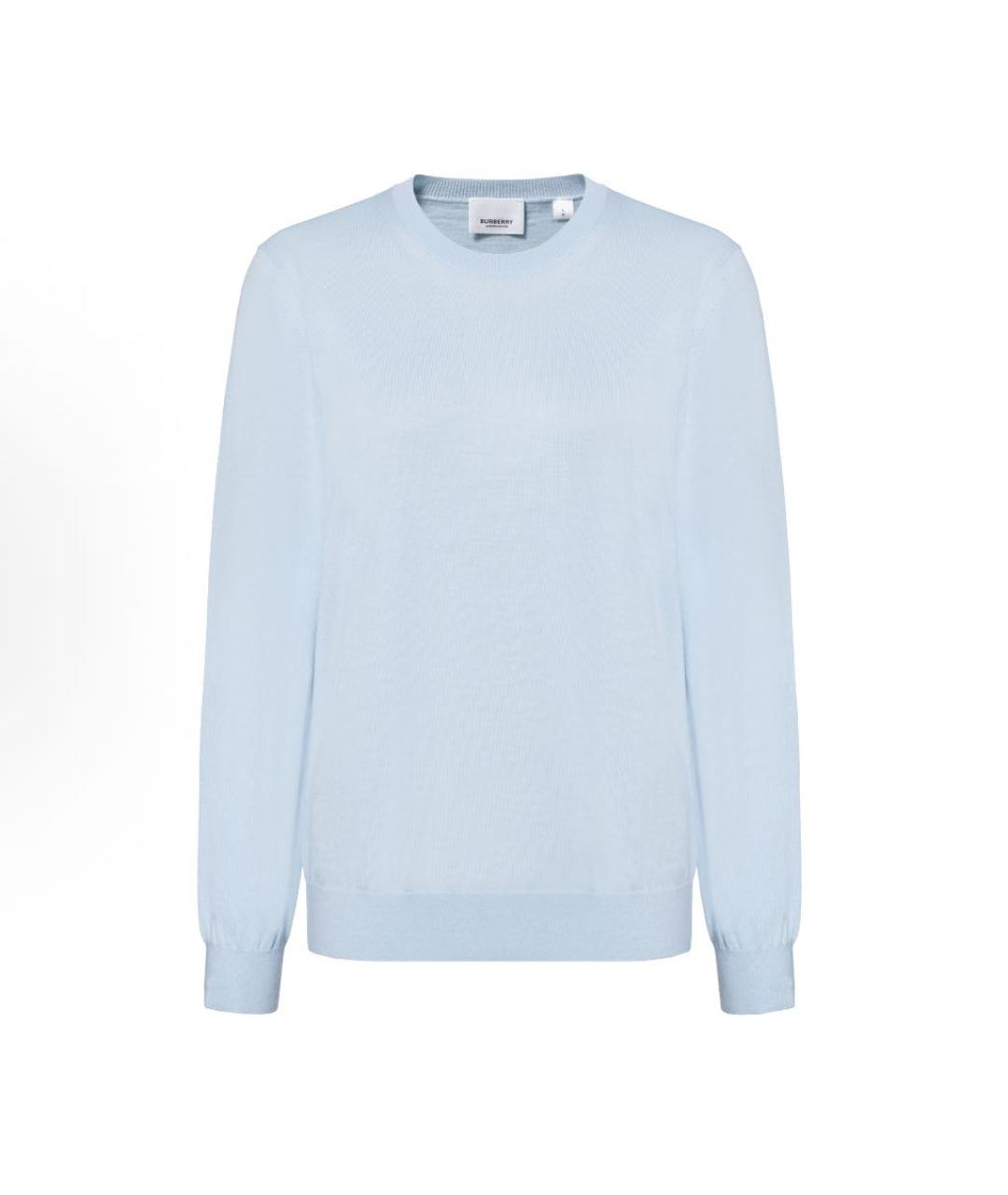 BURBERRY Голубой шерстяной джемпер / свитер, фото 1