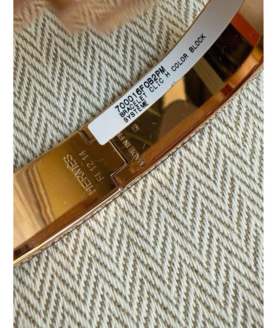HERMES Бежевый металлический браслет, фото 5