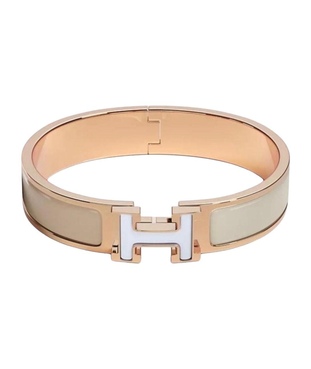HERMES Бежевый металлический браслет, фото 1