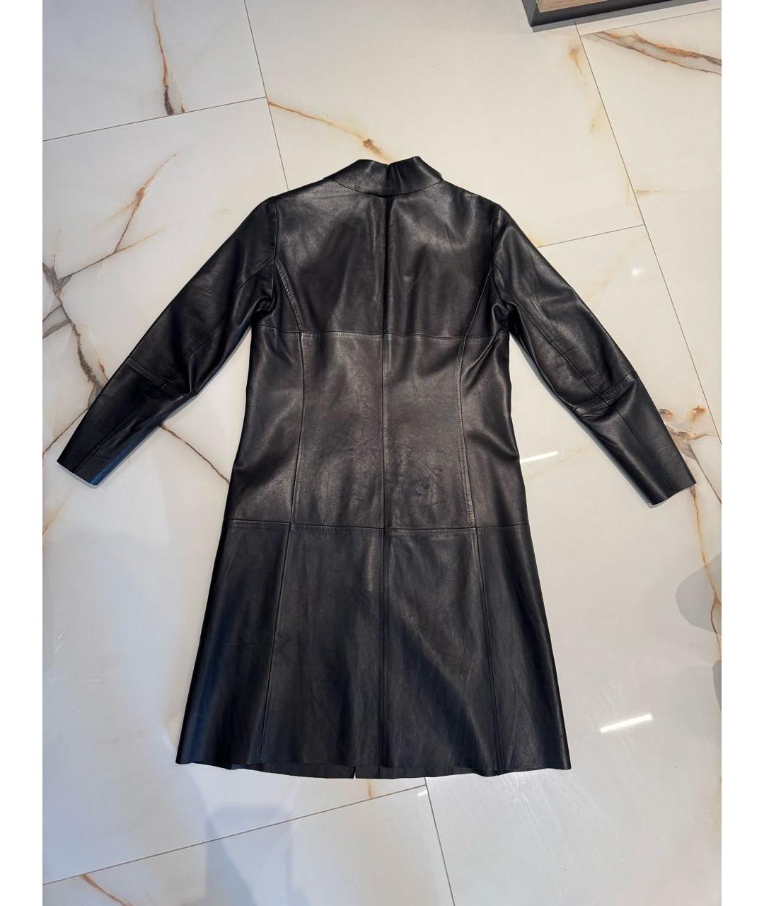 'S MAX MARA Черное кожаное повседневное платье, фото 2