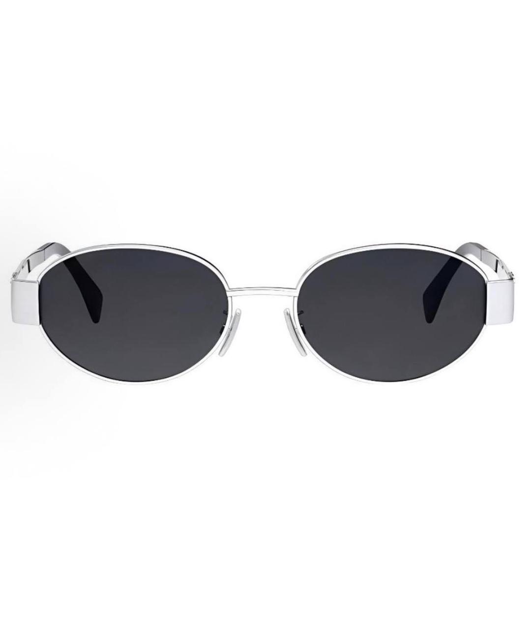 CELINE Серебряные металлические солнцезащитные очки, фото 1