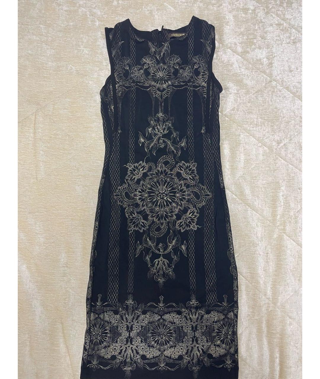 ROBERTO CAVALLI Черное полиэстеровое коктейльное платье, фото 4