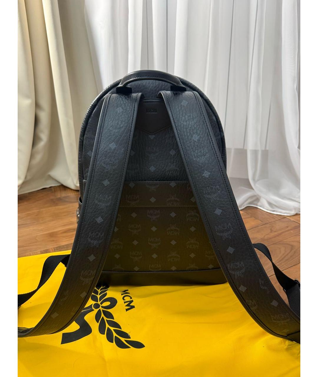 MCM Черный кожаный рюкзак, фото 3