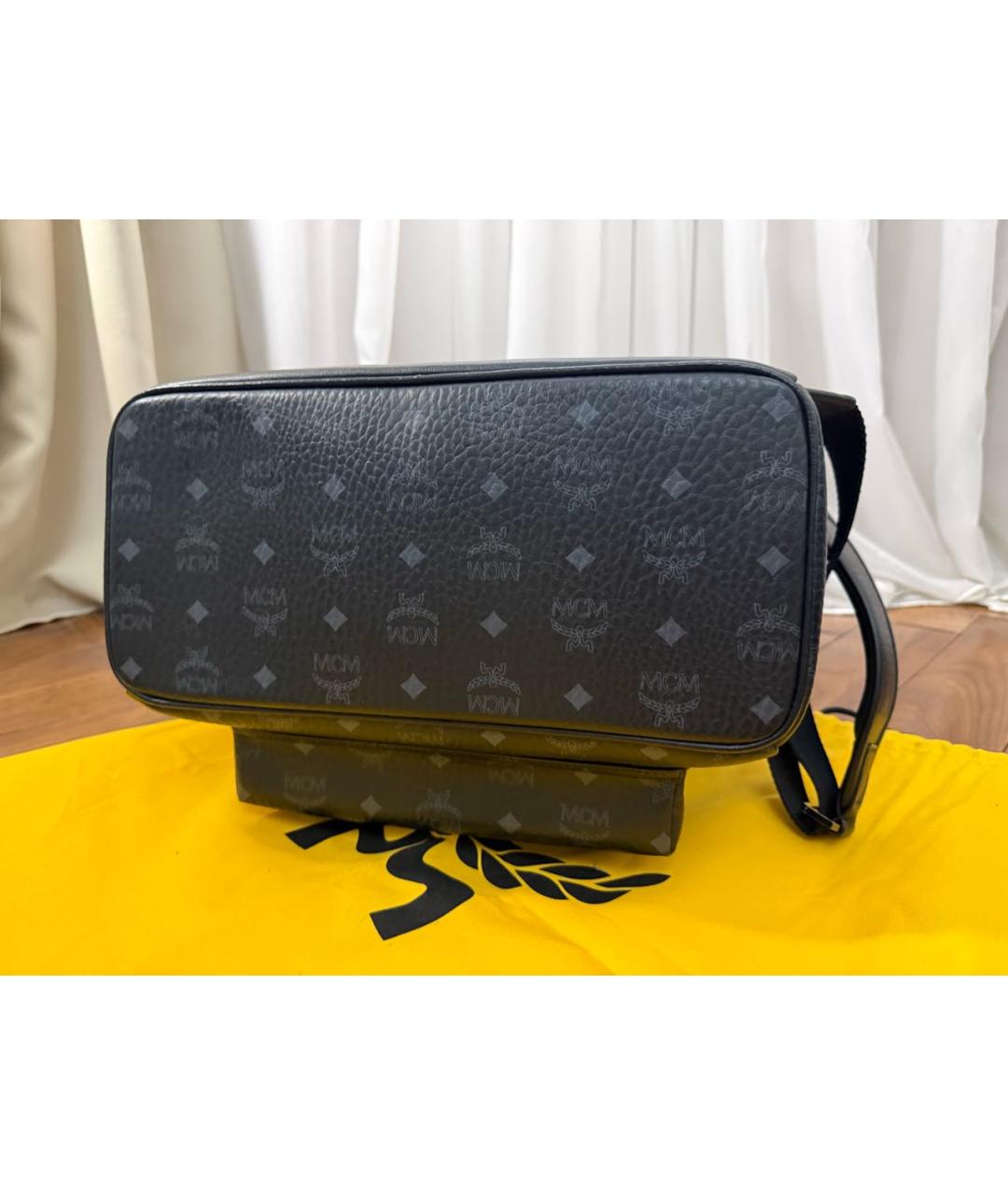 MCM Черный кожаный рюкзак, фото 5