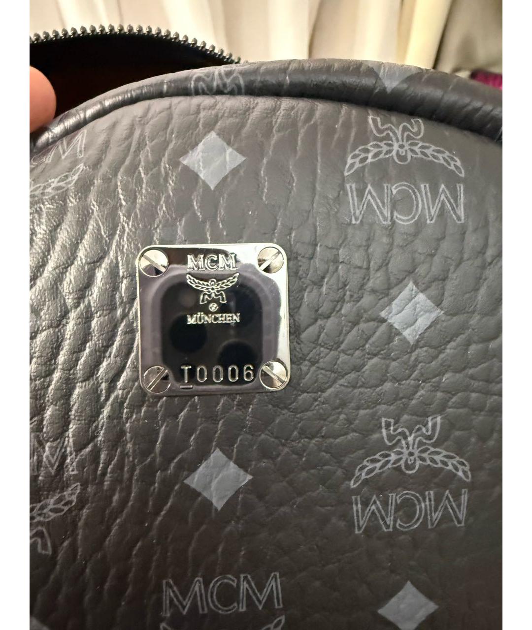 MCM Черный кожаный рюкзак, фото 6