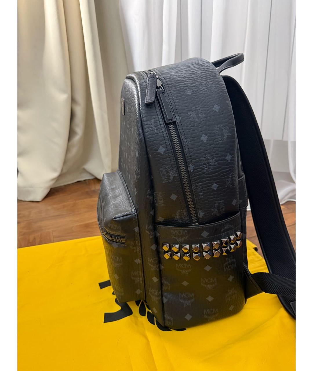 MCM Черный кожаный рюкзак, фото 7