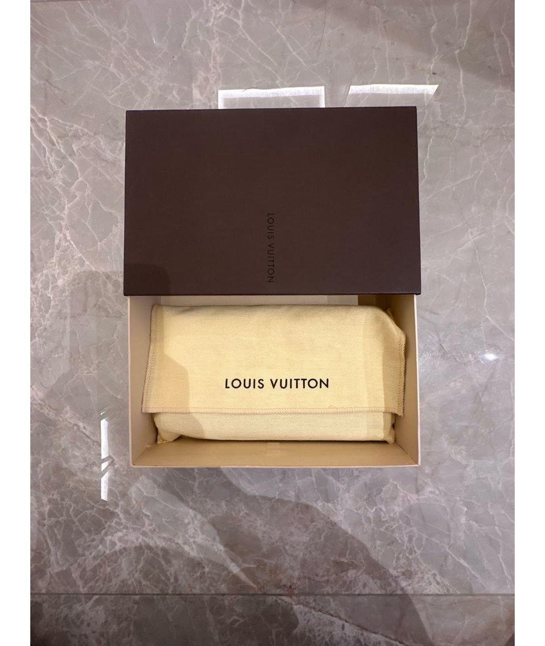 LOUIS VUITTON Антрацитовый кожаный кошелек, фото 6