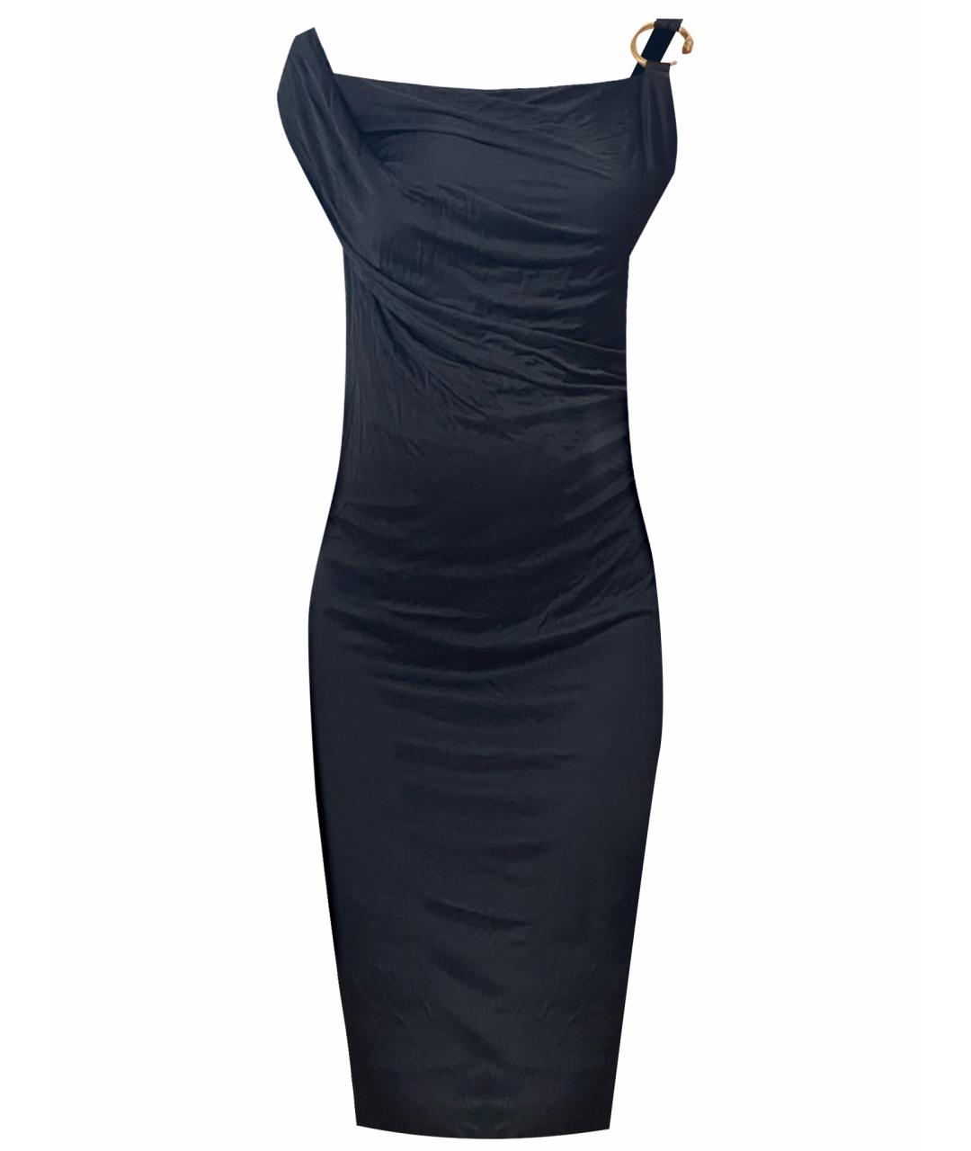 CAVALLI CLASS Черное полиэстеровое коктейльное платье, фото 1