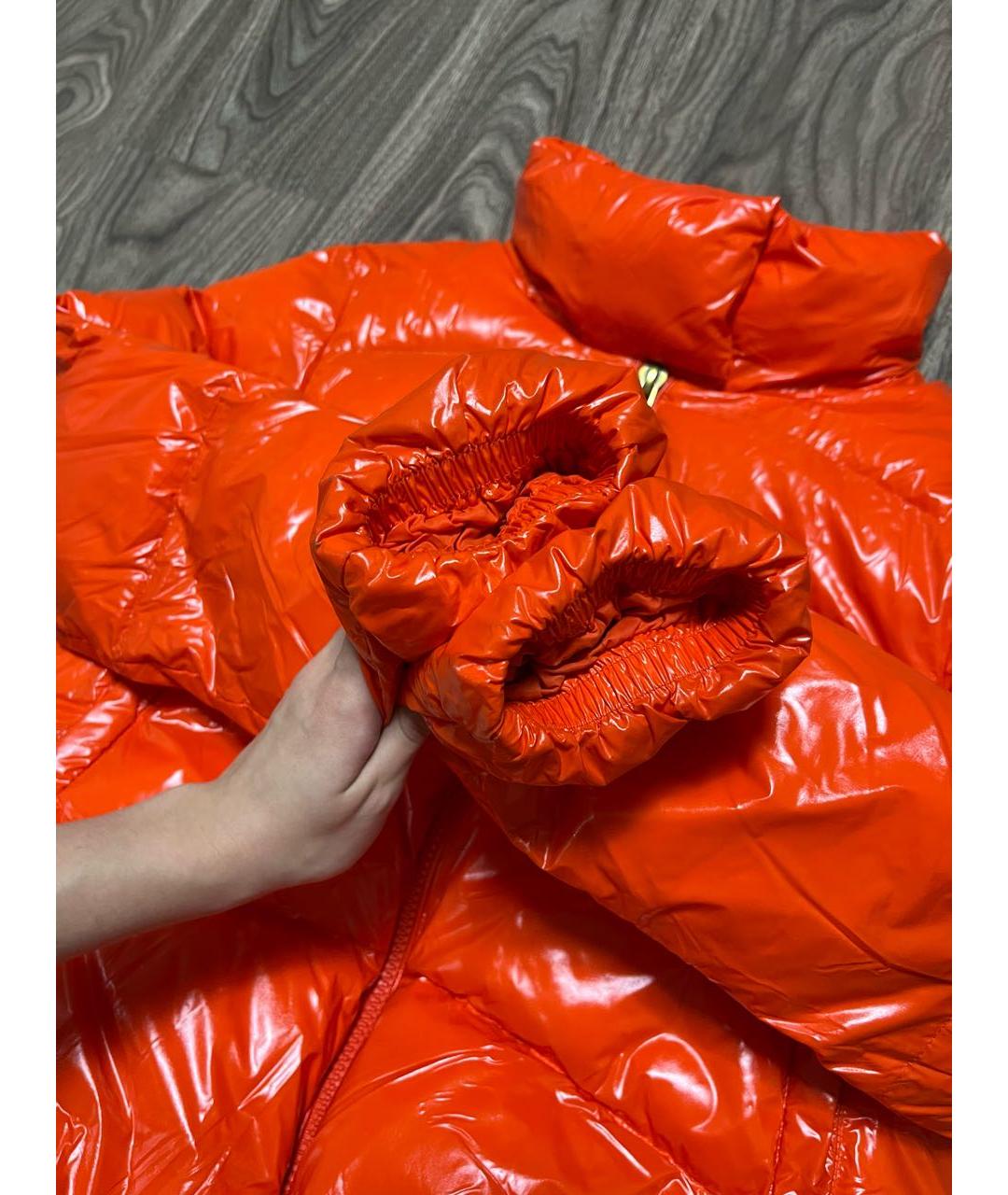 PINKO Оранжевый полиамидовый пуховик, фото 6