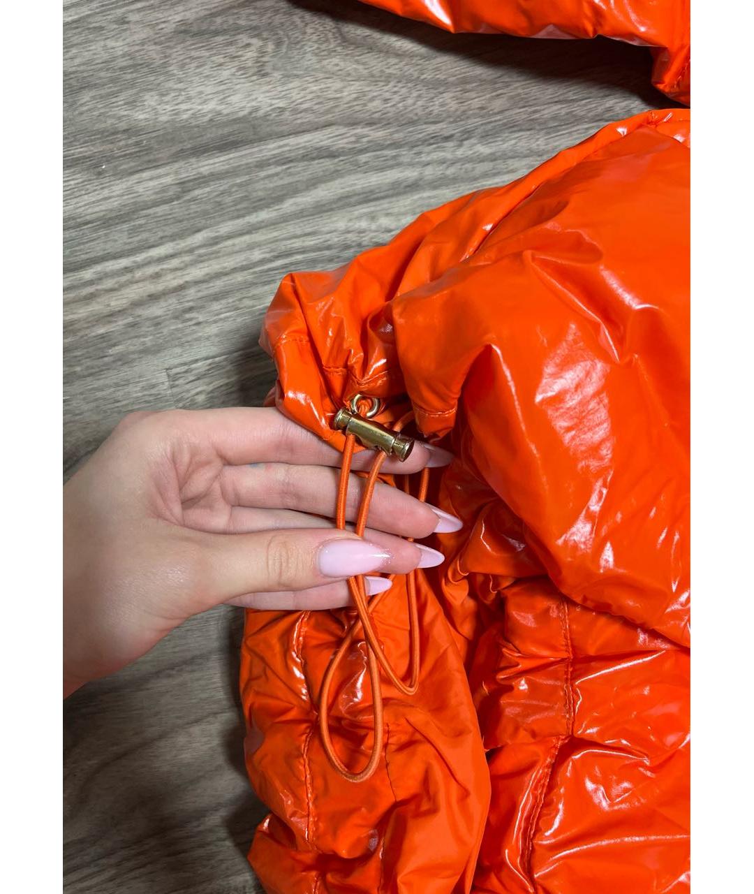 PINKO Оранжевый полиамидовый пуховик, фото 7
