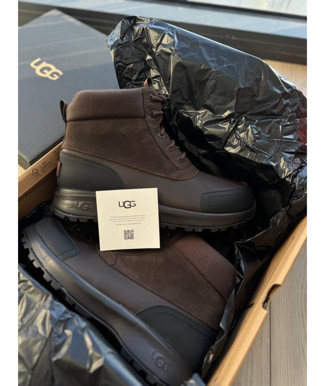 UGG AUSTRALIA Коричневые высокие ботинки, фото 5