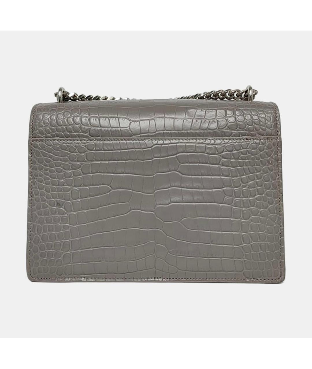 SAINT LAURENT Серая кожаная сумка через плечо, фото 5