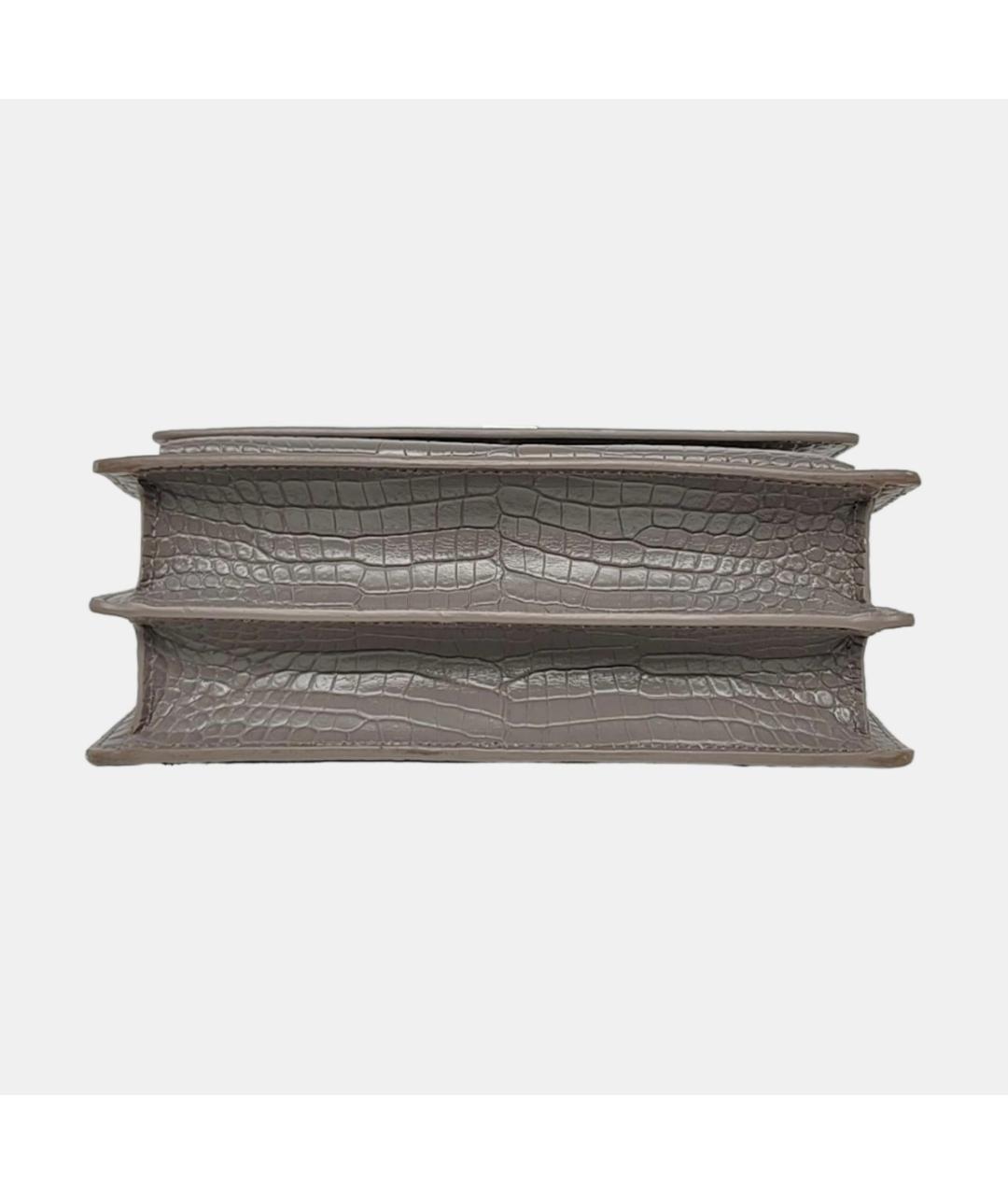 SAINT LAURENT Серая кожаная сумка через плечо, фото 6