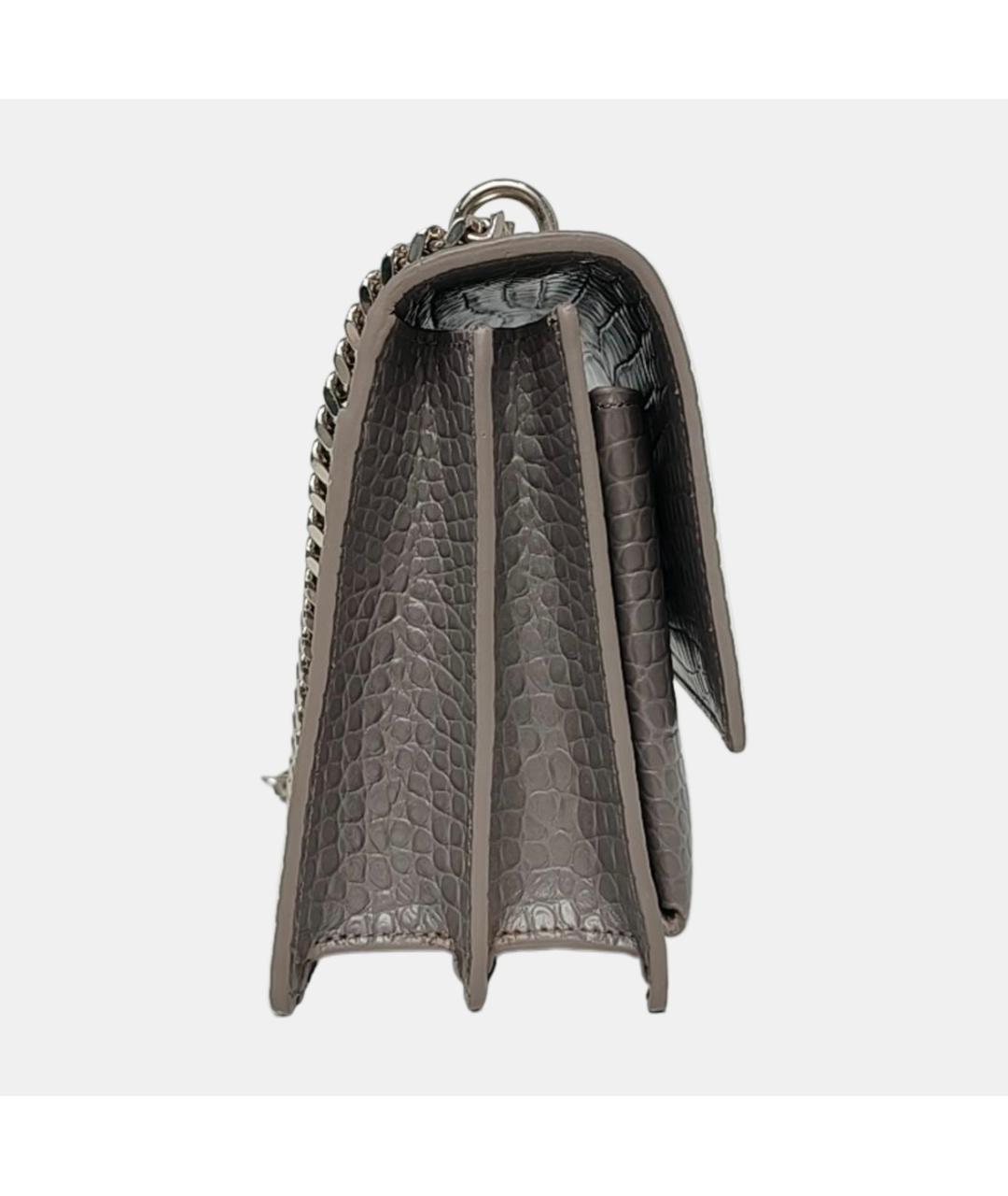 SAINT LAURENT Серая кожаная сумка через плечо, фото 4