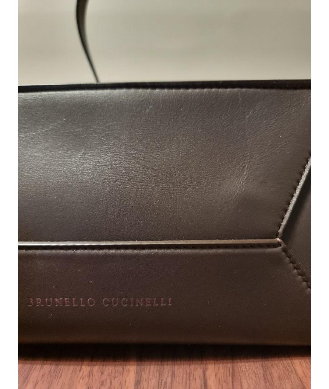 BRUNELLO CUCINELLI Коричневая кожаная сумка через плечо, фото 5
